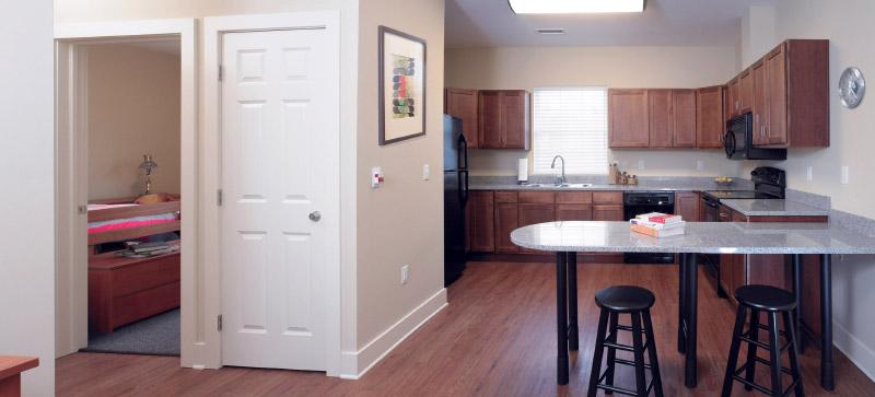 Town houses kitchen and bedroom